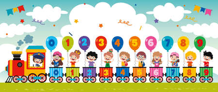 Set Of Colorful Flat Numbersのイラスト素材