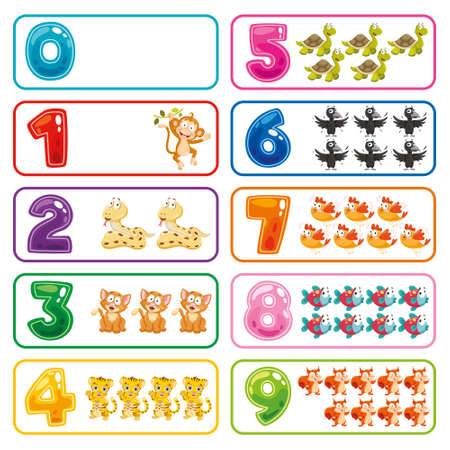 Set Of Colorful Flat Numbersのイラスト素材