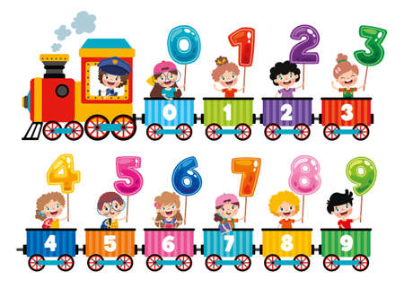 Set Of Colorful Flat Numbersのイラスト素材