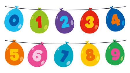 Set Of Colorful Flat Numbersのイラスト素材