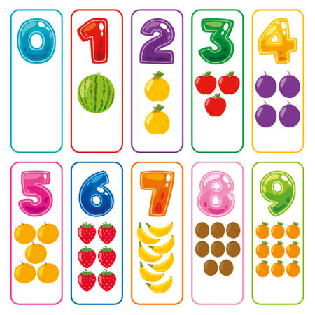 Set Of Colorful Flat Numbersのイラスト素材