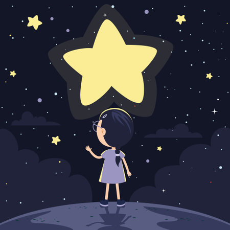 Concept Of Cartoon Character With Sky Elements