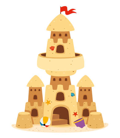 Vector Illustration Of A Sand Castleのイラスト素材