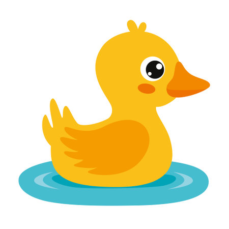 Cartoon Illustration Of A Rubber Duckのイラスト素材