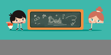 Back To School Concept With Studentsのイラスト素材