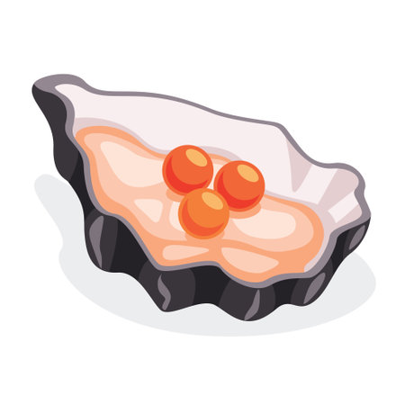 Flat Drawing Of An Oysterのイラスト素材