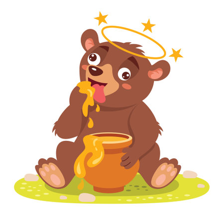 Cartoon Illustration Of A Bearのイラスト素材