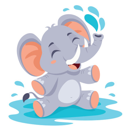 Cartoon Illustration Of An Elephantのイラスト素材