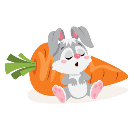 Cartoon Illustration Of Cute Rabbitのイラスト素材