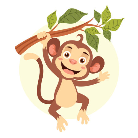 Cartoon Illustration Of A Monkeyのイラスト素材