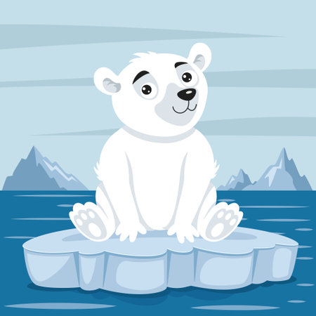 Cartoon Illustration Of A Polar Bearのイラスト素材
