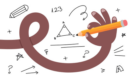 Flat Drawing Of A Conceptual Hand Writingのイラスト素材