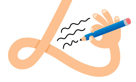 Flat Drawing Of A Conceptual Hand Writingのイラスト素材