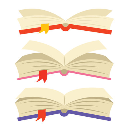 Set Of Various Colorful Booksのイラスト素材