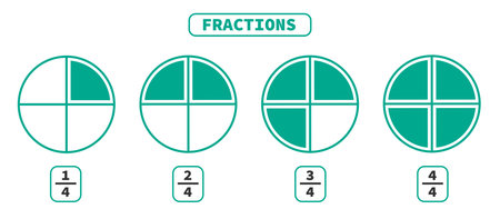 Vector Drawing Of Fractions Worksheetのイラスト素材