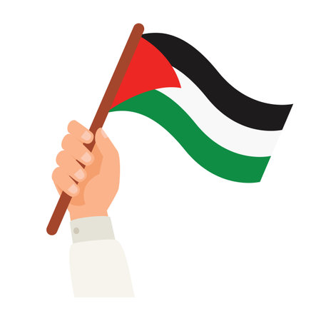 Hand Holding A Palestine Flagのイラスト素材