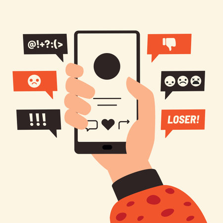 Cartoon Drawing Of Cyber Bullyingのイラスト素材