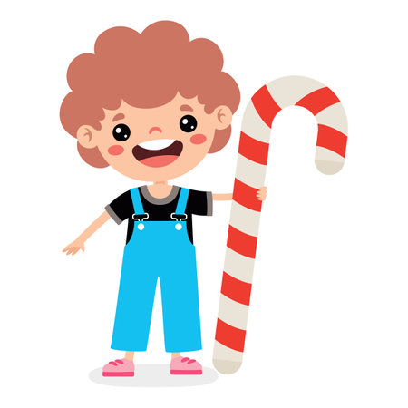 Illustration Of Kid With Candyのイラスト素材
