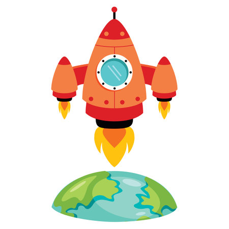 Cartoon Illustration Of A Spaceshipのイラスト素材