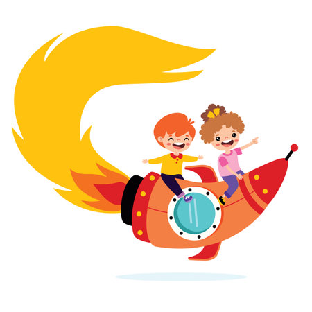 Cartoon Illustration Of A Spaceshipのイラスト素材