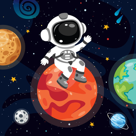 Space Concept With An Astronautのイラスト素材