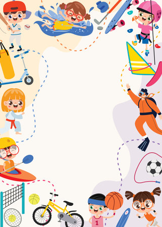 Template Design With Sports Elementsのイラスト素材
