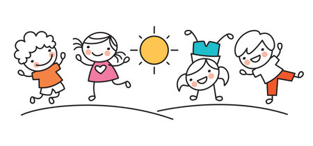 Hand Drawn Line Art Charactersのイラスト素材