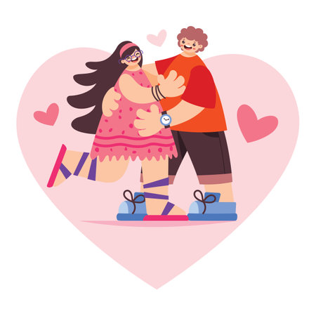 Love Concept With Flat Charactersのイラスト素材