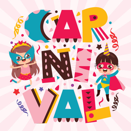 Carnival Drawing With Colorful Elementsのイラスト素材