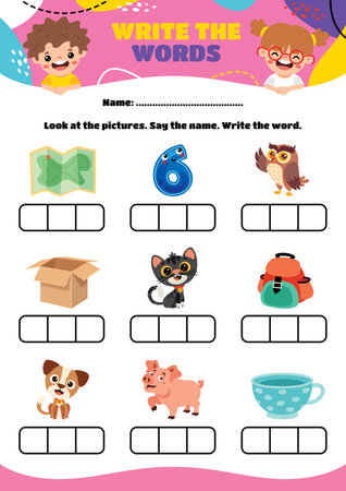 Educational Worksheet For Kindergarten Studentsのイラスト素材