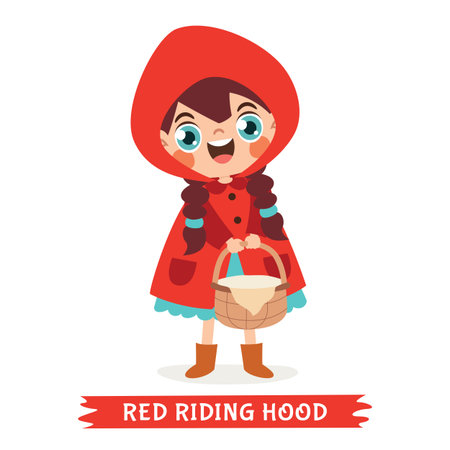 Cartoon Drawing Of Red Riding Hoodのイラスト素材