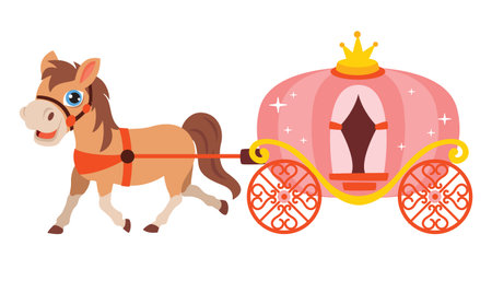 Cartoon Drawing Of Horse Carriageのイラスト素材