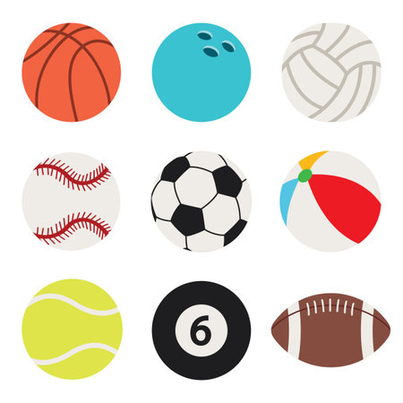 Set Of Various Sport Ballsのイラスト素材