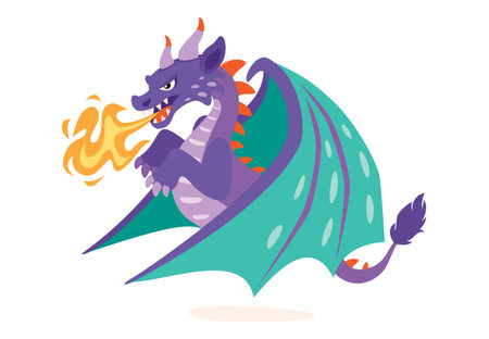 Cartoon Drawing Of A Dragonのイラスト素材