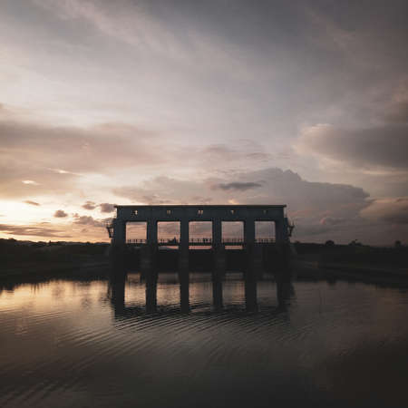 A Limboto lake water dam, Gorontalo-Indonesiaの写真素材