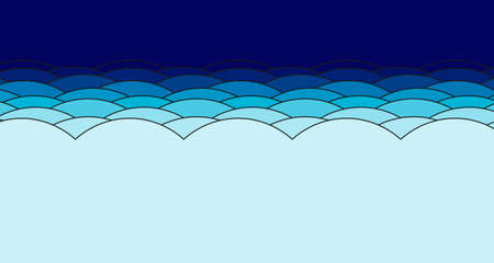 Abstract Wavy Background in Pastel Color Design sweet color. Blue river ocean wave layer vector background illustrationのイラスト素材