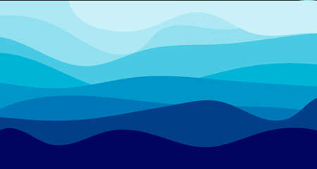 Abstract Wavy Background in Pastel Color Design sweet color. Blue river ocean wave layer vector background illustrationのイラスト素材