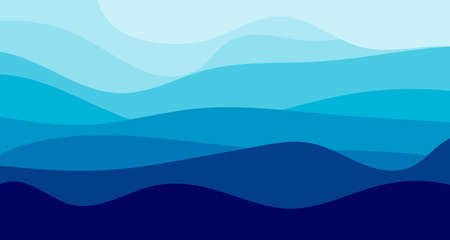 Abstract Wavy Background in Pastel Color Design sweet color. Blue river ocean wave layer vector background illustrationのイラスト素材