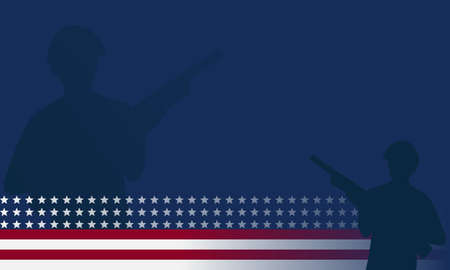Veterans Day Background with Silhouette of a veteran soldier, and Copy Room Area. Suitable to be placed on content with that theme.のイラスト素材