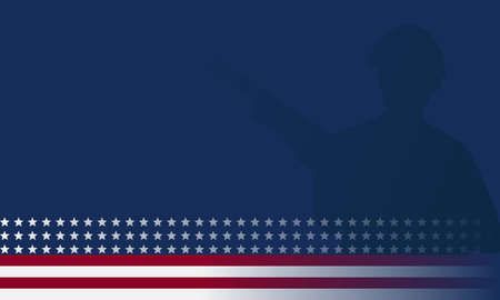 Veterans Day Background with Silhouette of a veteran soldier, and Copy Room Area. Suitable to be placed on content with that theme.のイラスト素材