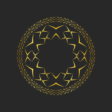 Collection of black backgrounds and golden geometric elements. Icons, and seamless patterns. Templates with luxury foil for packagingのイラスト素材