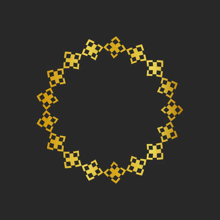 Collection of black backgrounds and golden geometric elements. Icons, and seamless patterns. Templates with luxury foil for packagingのイラスト素材