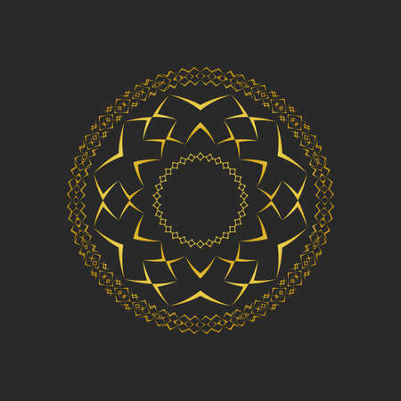 Collection of black backgrounds and golden geometric elements. Icons, and seamless patterns. Templates with luxury foil for packagingのイラスト素材