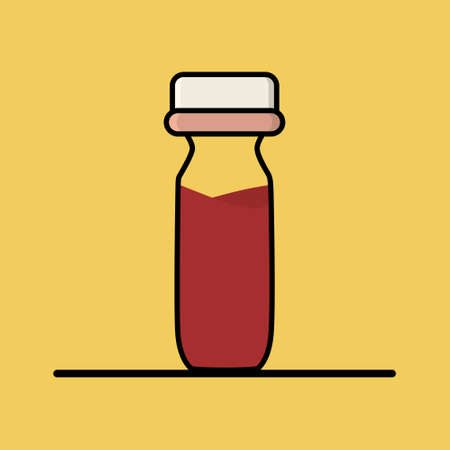 perfume bottle illustration flat. perfume bottle icon. perfume bottle isolated on a yellow...