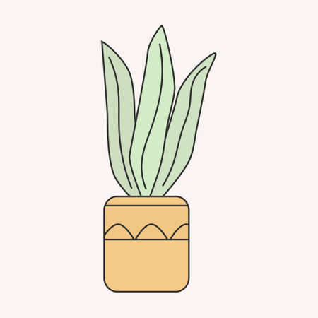 flat house plant pot vector. decoration. indoor plant. potted plant. flower vector. plant ilustration. leaf icon. plants symbol. white background. decorativeのイラスト素材