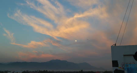 Beautiful landscape view with sunsetの写真素材