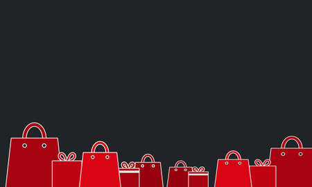 Black Friday Background. Shopping bag and gift box background. and Copy Space Area, suitable to be placed on content with the desired theme.のイラスト素材