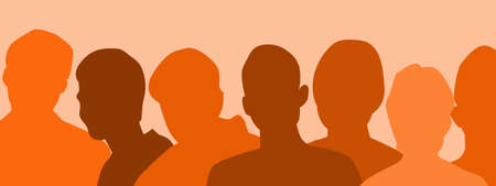 Group diversity silhouette multiethnic people. Community of colleagues or collaborators....