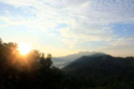 defocused on a Beautiful landscape view with sunrise.の写真素材