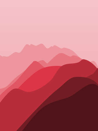 Vector illustration of a beautiful mountain landscape. suitable for posters, wall decorations, and the likeのイラスト素材
